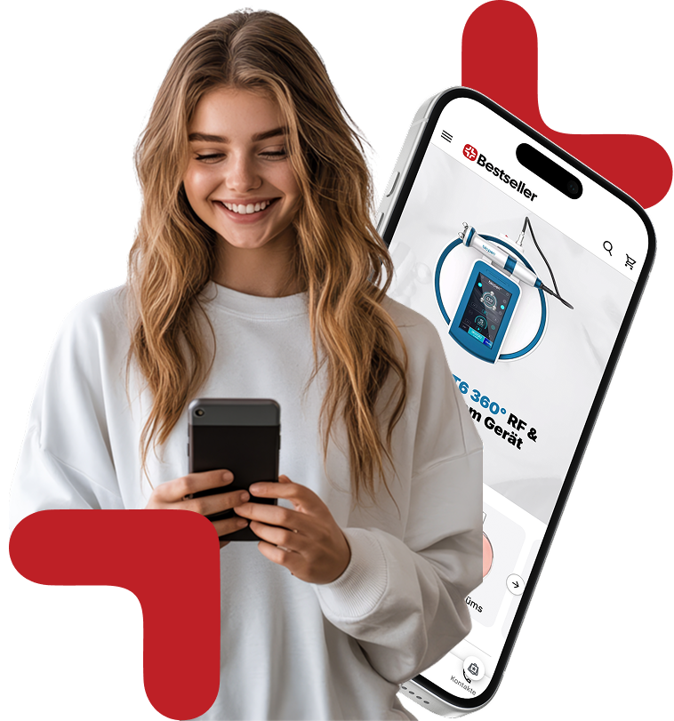 Zufriedene Kundin mit Bestseller App