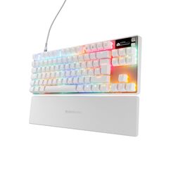 SteelSeries Apex Pro TKL Gen 3 Weiß - HyperMagnetic Gaming Tastatur - OmniPoint 3.0 Switches - Anpassbares Ansprechverhalten - Rapid Trigger - Rapid Tap/SOCD - OLED - PBT-Keycaps - USB-C - DE QWERTZ