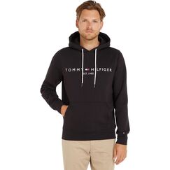 Tommy Hilfiger Herren Hoodie Core Tommy Logo mit Kapuze, Schwarz (Jet Black), L