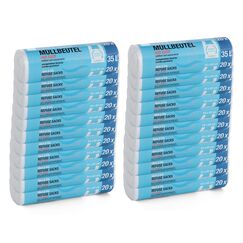 480 Stück Müllbeutel Premiumline: 35 Liter, 24er Pack, Größe: 54 x 63 cm - Besonders reißfest und wasserdicht - Mit Trage-Griff/Henkel