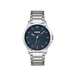 HUGO Analog Quarzuhr für Herren Kollektion #First mit Silbernes Edelstahlarmband - 1530186