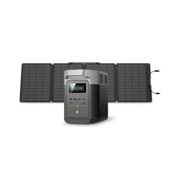 EcoFlow DELTA 2 tragbare Powerstation mit 110W Solar Panel, balkonkraftwerk mit speicher solaranlage balkon und Schnellladung als Solargenerator für die Stromversorgung, für Camping und Wohnmobile