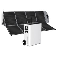 CTOLITY Solar Generator 5000W mit 400W Solarmodule, 5120Wh Tragbare Powerstation(6000W Peak), LiFePO4 Batterie, 220V-240V, Faltbar Solarpanel mit USB, IP67, für Outdoor Camping, Reise, Stromausfälle