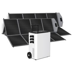 CTOLITY Solar Generator 5000W mit 2 * 400W Solarmodule, 5120Wh Tragbare Powerstation (6000W Peak), LiFePO4 Batterie, Faltbar Solarpanel mit USB, IP67, für Outdoor Camping, Reise, Stromausfälle