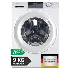 Haier Frontlader Waschmaschine 9kg I I-PRO SERIE 1 HW90-BP14929BU1 I Mit A-20% Effizienz, 1.400 U/Min. & sparsamem Inverter-Motor I Per App steuerbar I Mengenautomatik & Refresh-Programm