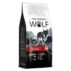 The Hunger of the Wolf Hundefutter für ausgewachsene Hunde aller Rassen, Fein zubereitetes Trockenfutter mit Rind und braunem Reis - 3 kg