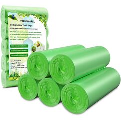 Kompostierbare Müllbeutel 20l, Biomüllbeutel 4-6 Gallonen 100 Zählungen, Dicker Abbaubarer Müllsack kompostierbar Für Lebensmittel-/Haushalts-/Gartenabfälle in Küche-/Büro-/Haushalt-/ Haustier