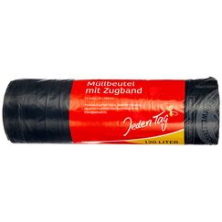 Jeden Tag Müllbeutel mit Zugband 120 l, 15 Stück