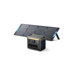 Anker SOLIX C1000 Set Tragbare Powerstation mit 200W Solarpanel, LiFePO4 Akku, 1800W Solargenerator, 4*230V Steckdosen mit max. 2400W Leistung, LFP Powerstation für Outdoor, Camping und Stromreserve