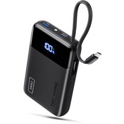 INIU 45W Power Bank, Ultra Klein 20000mAh Powerbank mit Integriertem USB-C Kabel, Schnellladen Externe Handyakkus USB-C In&Out, Klein Aber Stark für iPhone 17 16 15 Pro, Samsung S22, Xiaomi, iPad etc