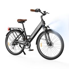Finbike E Bike mit Abnehmbarer 36V 10.4Ah Akku Bis zu 88KM, 26 Zoll Elektrofahrräder mit 7 Gang Getriebe für Herren Damen Pendler Reisen Übung,60N.m 250W Motor E Fahrrad mit LCD-Display