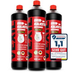 VEXIL® Urinsteinentferner EXTRA STARK - 3x 1000 ml - entfernt mühelos hartnäckigen Urin- & Kalkstein - Profi WC-Reiniger - biologisch abbaubar - Urinsteinlöser Made in Germany