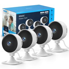 GNCC 4-Pack GC3 überwachungskamera Innen mit Nachtsicht, 1080P HD WLAN Indoor Kamera, Zwei-Wege-Audio, PIR Bewegungserkennung, mit Alexa & Google Home, 2.4Ghz WiFi, Cloud-Abonnement & SD Speicher