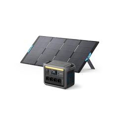 Anker SOLIX C1000 Set Tragbare Powerstation mit 400W Solarpanel, 1800W Solargenerator, 4230V Steckdosen mit max. 2400W Leistung, LFP Powerstation für Outdoor, Camping und Stromreserve