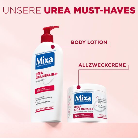Mixa Pflege Set: 2er Pack | Urea Cica Reparatur Hauterneuernde Creme (2x400ml), Stil: 2er Pack Allzweckcreme, 8 image