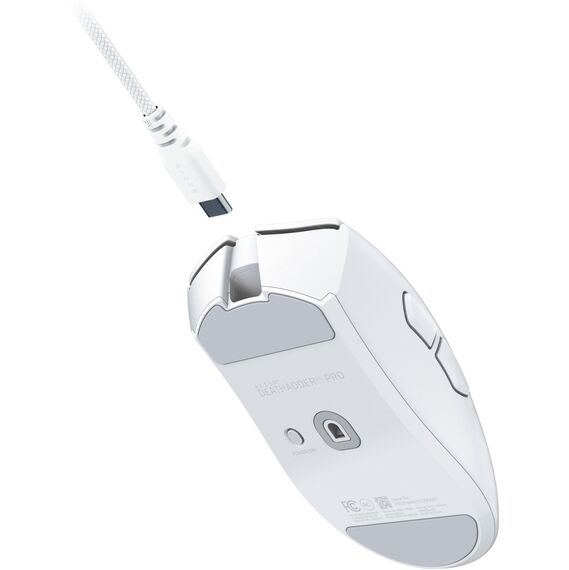 Razer DeathAdder V4 Pro - Ultraleichte kabellose ergonomische E-Sport Maus - 57g leicht - 2,4 GHZ Hyperspeed - Focus Pro 45K Optical Sensor - bis zu 8K Hz Polling - Mouse Switches Gen-4 | Weiß