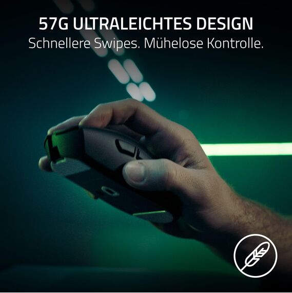 Razer DeathAdder V4 Pro - Ultraleichte kabellose ergonomische E-Sport Maus - 57g leicht - 2,4 GHZ Hyperspeed - Focus Pro 45K Optical Sensor - bis zu 8K Hz Polling - Mouse Switches Gen-4 | Weiß