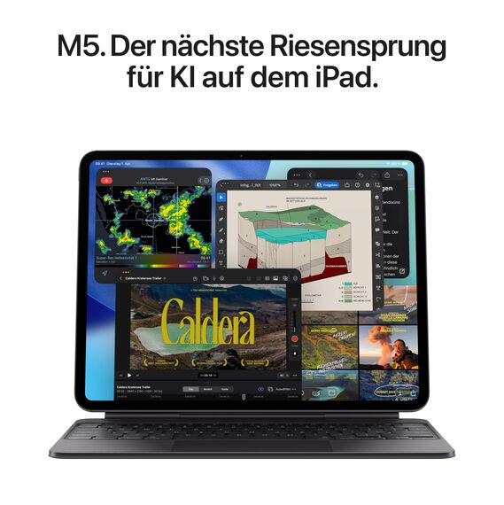 Apple 13" iPad Pro M5, 2 TB: Ultra Retina XDR Display – Nanotexturglas, 12 MP Querformat Frontkamera/12 MP Rückkamera, LiDAR Scanner, WLAN, Batterie für den ganzen Tag – Space Schwarz