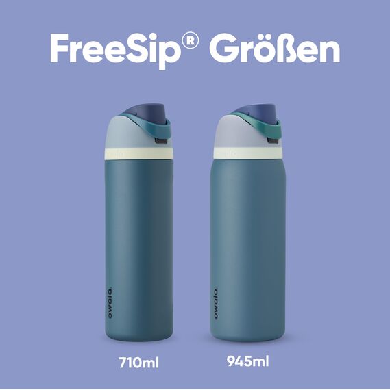 Owala FreeSip Isolierte Edelstahl Trinkflasche mit Strohhalm, 945 ml – BPA-frei, optimal für Sport, Fitness, Outdoor und Reisen, Denim