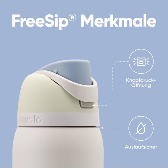Owala FreeSip Isolierte Edelstahl Trinkflasche mit Strohhalm, 945 ml – BPA-frei, optimal für Sport, Fitness, Outdoor und Reisen, Iced Breeze