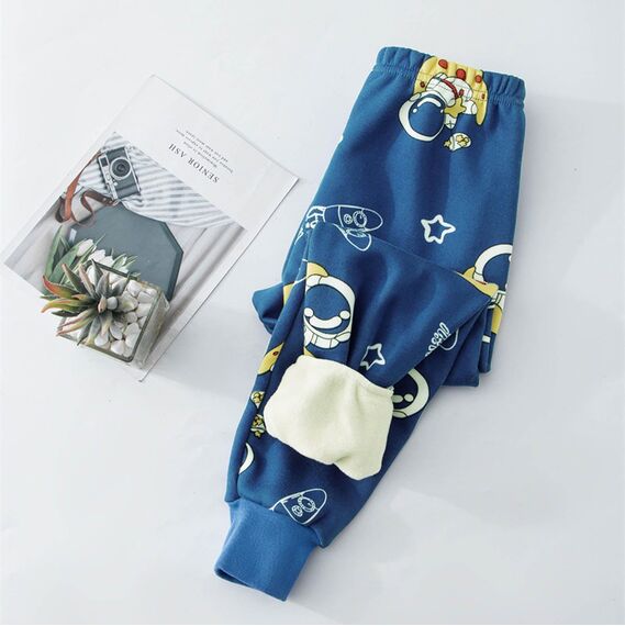XINYUNZU Kinder Thermohose Gefütterte Hose Winterhose Kuschel Jogginghose Thermo Leggings Elastische Taille Sporthose Warme Hosen für Jungen und Mädchen 1-13 Jahre Alt Blau 12 Jahre