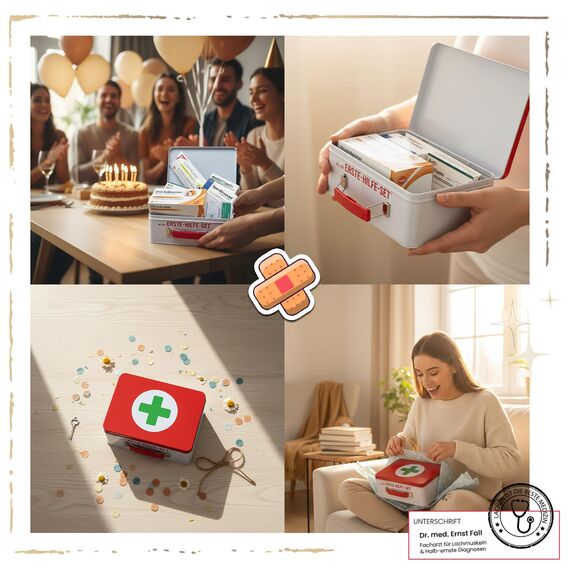 30. Geburtstag | Erste Hilfe Set Geschenk-Box, witziger Sanikasten | 8-teilig | Spaßgeschenk zum 30. Geburtstag