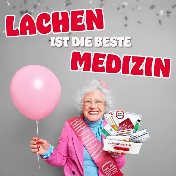70. Geburtstag | Erste Hilfe Set Geschenk-Box, witziger Sanikasten | 8-teilig | Spaßgeschenk zum 70. Geburtstag