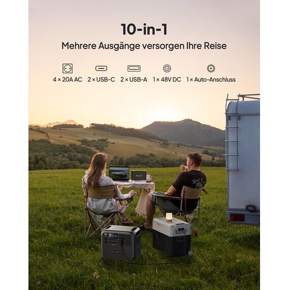 BLUETTI Tragbare Powerstation AC200L mit 200W Solarmodul, 2048Wh LiFePO4 Akku, erweiterbar auf 8192Wh mit 4 2400W AC Ausgängen (3600W Power Lifting), Solargenerator für Camping, Hausgebrauch, Notfall