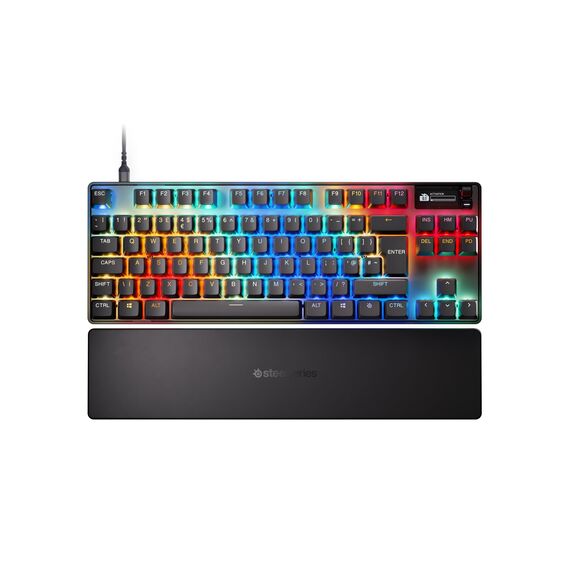 SteelSeries Apex Pro TKL Gen 3 - HyperMagnetic Gaming Tastatur - OmniPoint 3.0 Switches - Anpassbares Ansprechverhalten - Rapid Trigger - Rapid Tap/SOCD - OLED - PBT-Keycaps - USB-C - UK Layout QWERTY