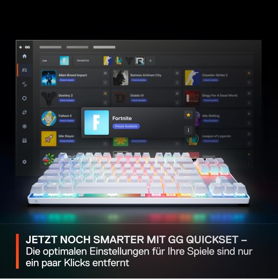 teelSeries Apex Pro TKL Gen 3 Weiß - HyperMagnetic Gaming Tastatur - OmniPoint 3.0 Switches - Anpassbares Ansprechverhalten - Rapid Trigger - Rapid Tap/SOCD - OLED - PBT-Keycaps - USB-C - FR AZERTY
