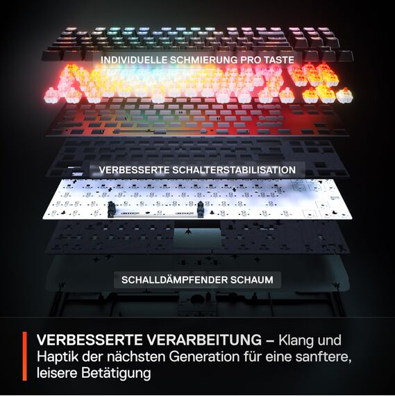 SteelSeries Apex Pro TKL Wireless Gen 3 - HyperMagnetic Gaming Tastatur - OmniPoint 3.0 Switches - Anpassbares Ansprechverhalten - Sofort einsetzbare Presets - Rapid Tap/SOCD - OLED - DE QWERTZ Layout