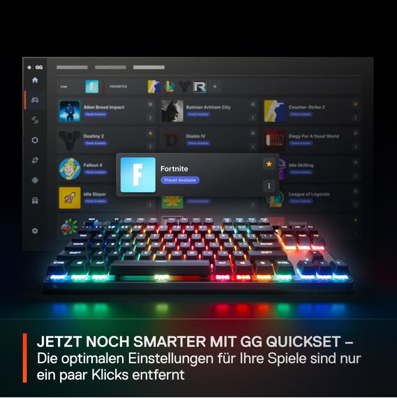 SteelSeries Apex Pro TKL Wireless Gen 3 - HyperMagnetic Gaming Tastatur - OmniPoint 3.0 Switches - Anpassbares Ansprechverhalten - Sofort einsetzbare Presets - Rapid Tap/SOCD - OLED - US QWERTY Layout