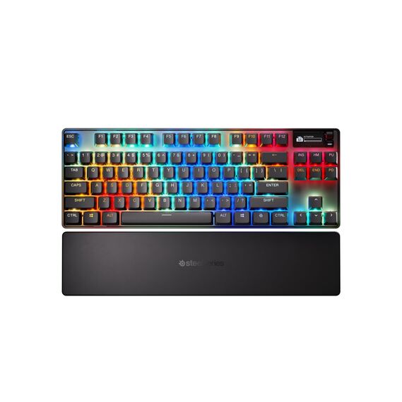 SteelSeries Apex Pro TKL Wireless Gen 3 - HyperMagnetic Gaming Tastatur - OmniPoint 3.0 Switches - Anpassbares Ansprechverhalten - Sofort einsetzbare Presets - Rapid Tap/SOCD - OLED - US QWERTY Layout