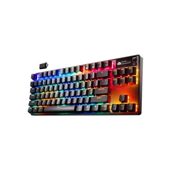 SteelSeries Apex Pro TKL Wireless Gen 3 - HyperMagnetic Gaming Tastatur - OmniPoint 3.0 Switches - Anpassbares Ansprechverhalten - Sofort einsetzbare Presets - Rapid Tap/SOCD - OLED - US QWERTY Layout
