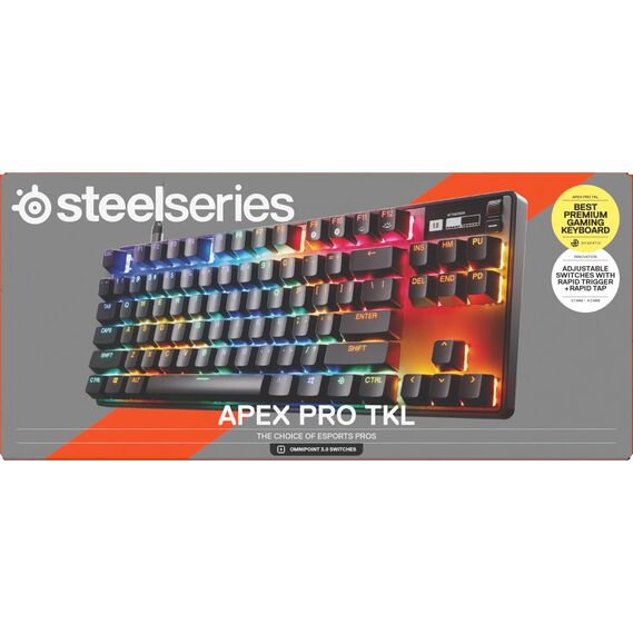 SteelSeries Apex Pro TKL Gen 3 - HyperMagnetic Gaming Tastatur - OmniPoint 3.0 Switches - Anpassbares Ansprechverhalten - Rapid Trigger - Rapid Tap/SOCD - OLED - PBT-Keycaps - USB-C - FR Layout AZERTY
