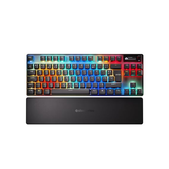 SteelSeries Apex Pro TKL Wireless Gen 3 - HyperMagnetic Gaming Tastatur - OmniPoint 3.0 Switches - Anpassbares Ansprechverhalten - Sofort einsetzbare Presets - Rapid Tap/SOCD - OLED - FR AZERTY Layout