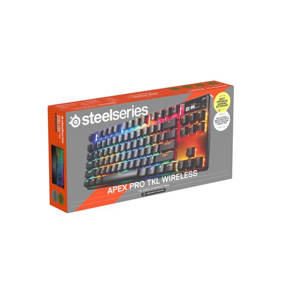SteelSeries Apex Pro TKL Wireless Gen 3 - HyperMagnetic Gaming Tastatur - OmniPoint 3.0 Switches - Anpassbares Ansprechverhalten - Sofort einsetzbare Presets - Rapid Tap/SOCD - OLED - DE QWERTZ Layout