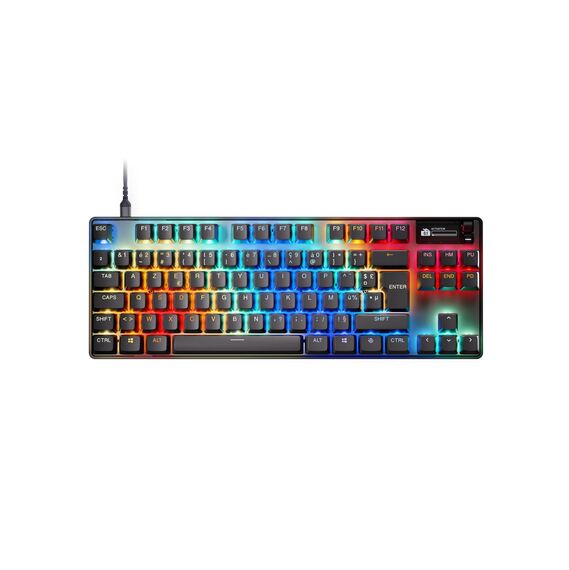 SteelSeries Apex Pro TKL Gen 3 - HyperMagnetic Gaming Tastatur - OmniPoint 3.0 Switches - Anpassbares Ansprechverhalten - Rapid Trigger - Rapid Tap/SOCD - OLED - PBT-Keycaps - USB-C - FR Layout AZERTY