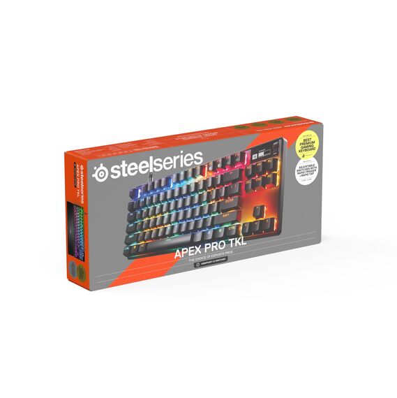 SteelSeries Apex Pro TKL Gen 3 - HyperMagnetic Gaming Tastatur - OmniPoint 3.0 Switches - Anpassbares Ansprechverhalten - Rapid Trigger - Rapid Tap/SOCD - OLED - PBT-Keycaps - USB-C - UK Layout QWERTY