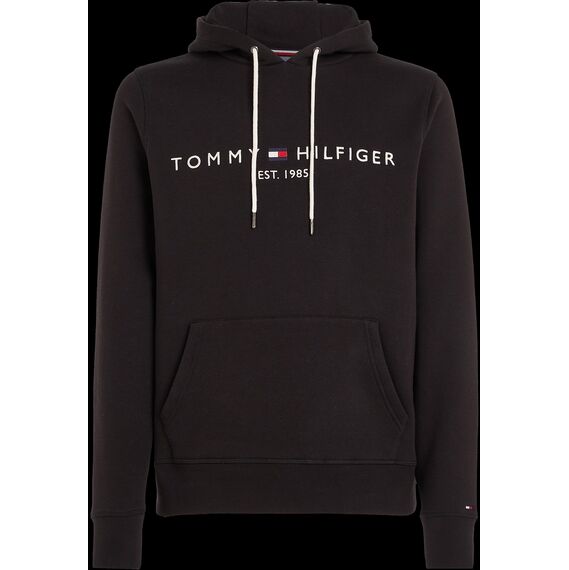 Tommy Hilfiger Herren Hoodie Core Tommy Logo mit Kapuze, Schwarz (Jet Black), M