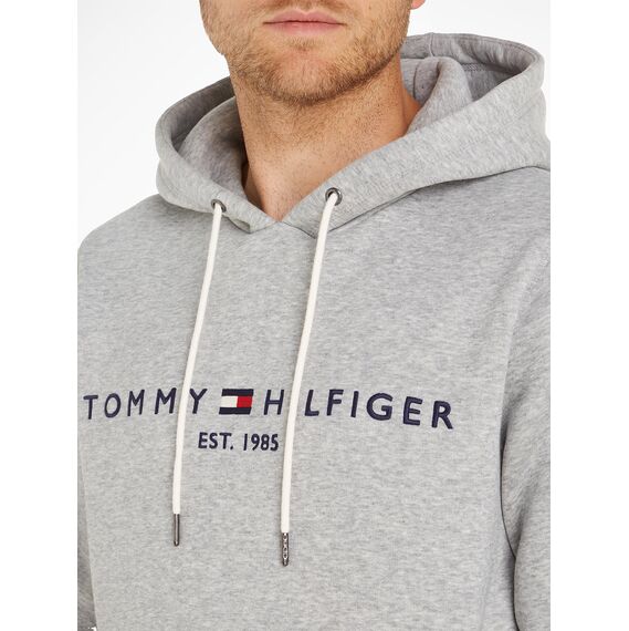 Tommy Hilfiger Herren Hoodie Core Tommy Logo mit Kapuze, Grau (Cloud Heather), XXL