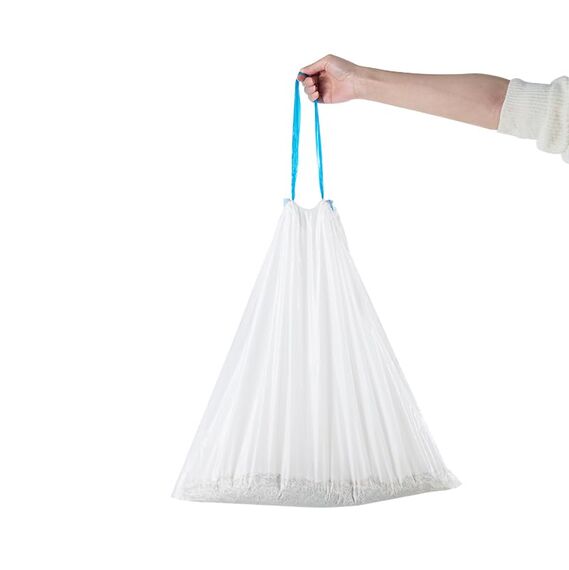 RMAN 45 Stück Mülltüten mit Tragegriff Selbstreinigende Katzentoilette Müllbeutel Zugband Müllbeutel Biologisch Abbaubar Langlebige Reißfest Flüssigkeitsdicht Katzenstreutasche mit Kordelzug 3 Rollen