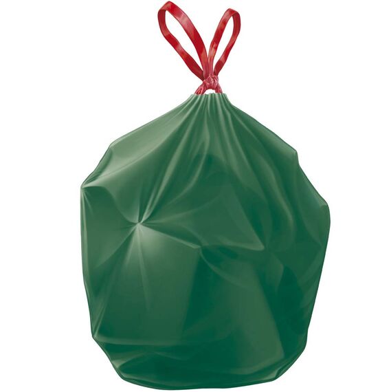 Swirl Öko-Müllbeutel mit Zugband, 60 Liter, 6 Rollen mit je 8 Beuteln, Dunkelgrün