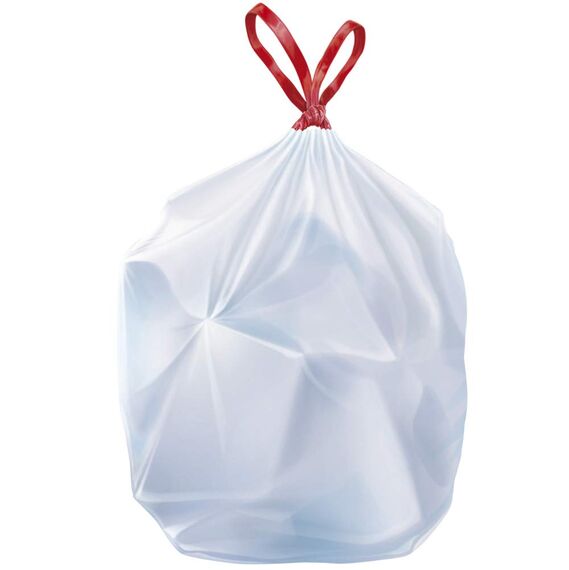 Swirl Zugband-Müllbeutel, 20 Liter, 9 Rollen mit je 20 Beuteln, Weiß