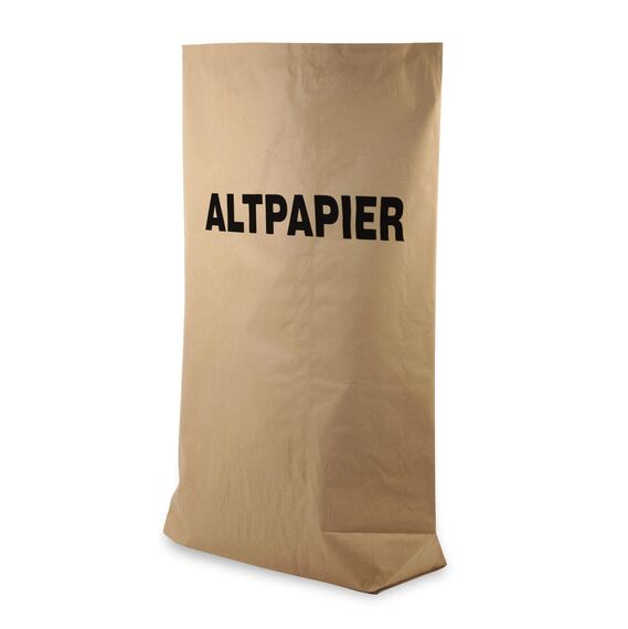 Hypafol Bio Papier Müllbeutel 50 Stück | abbaubare braune Biomüllbeutel für kompostierbare & biologische Abfälle & Papier | ohne Plastik | 2-lagig, Tüten mit 120 L | 700x950+220 mm, Aufdruck Altpapier