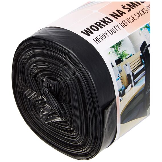 Office Products 22021236-05 Müllbeutel 120 L - 25 Stück LDPE| Müllsäcke Mülltüte Abfallsäcke Mülltüte für Den Hausmüll für das Büro| Farbe: Schwarz | Foliendicke: 28 μm