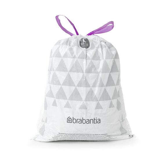 Brabantia Müllbeutel PerfectFit, Spenderpackung (Code C - 10L / 12L), Extra Starke müllsäcke Mit Zugband (40 Müllbeutel) (Packung mit 2)