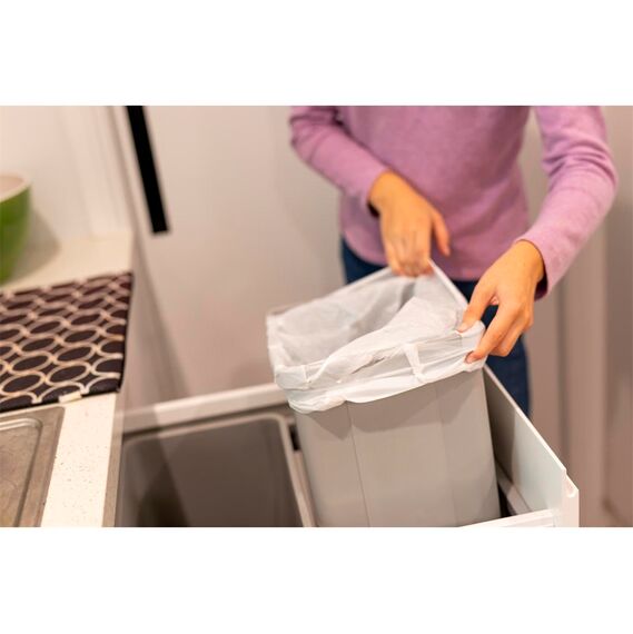 Gut & Günstig Müllbeutel mit Tragegriff, 50 Liter, 20 Stück pro Rolle, reiß- und flüssigkeitsbeständig, recycelbares Produkt und Verpackung