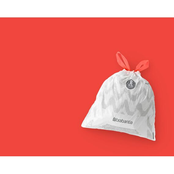 Brabantia Müllbeutel PerfectFit Spenderpackung (Code B / 5L) Extra Starke müllsäcke Mit Zugband (40 Müllbeutel)