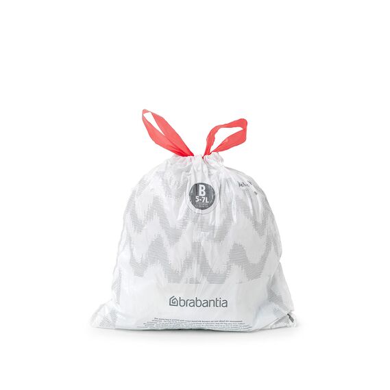 Brabantia Müllbeutel PerfectFit Spenderpackung (Code B / 5L) Extra Starke müllsäcke Mit Zugband (40 Müllbeutel)